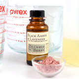 All of the ingredients for Rose Clay & Sugar Scrub